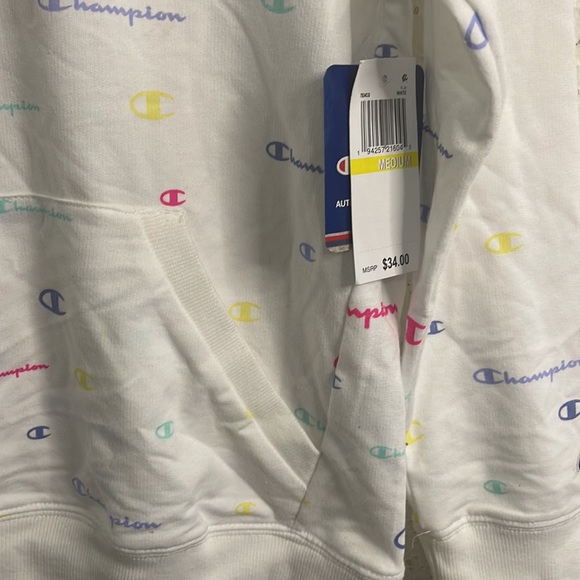 Champion Girls' Multicolor Logo Script French Terry Pullover Hoodie - Picture 3 of 8